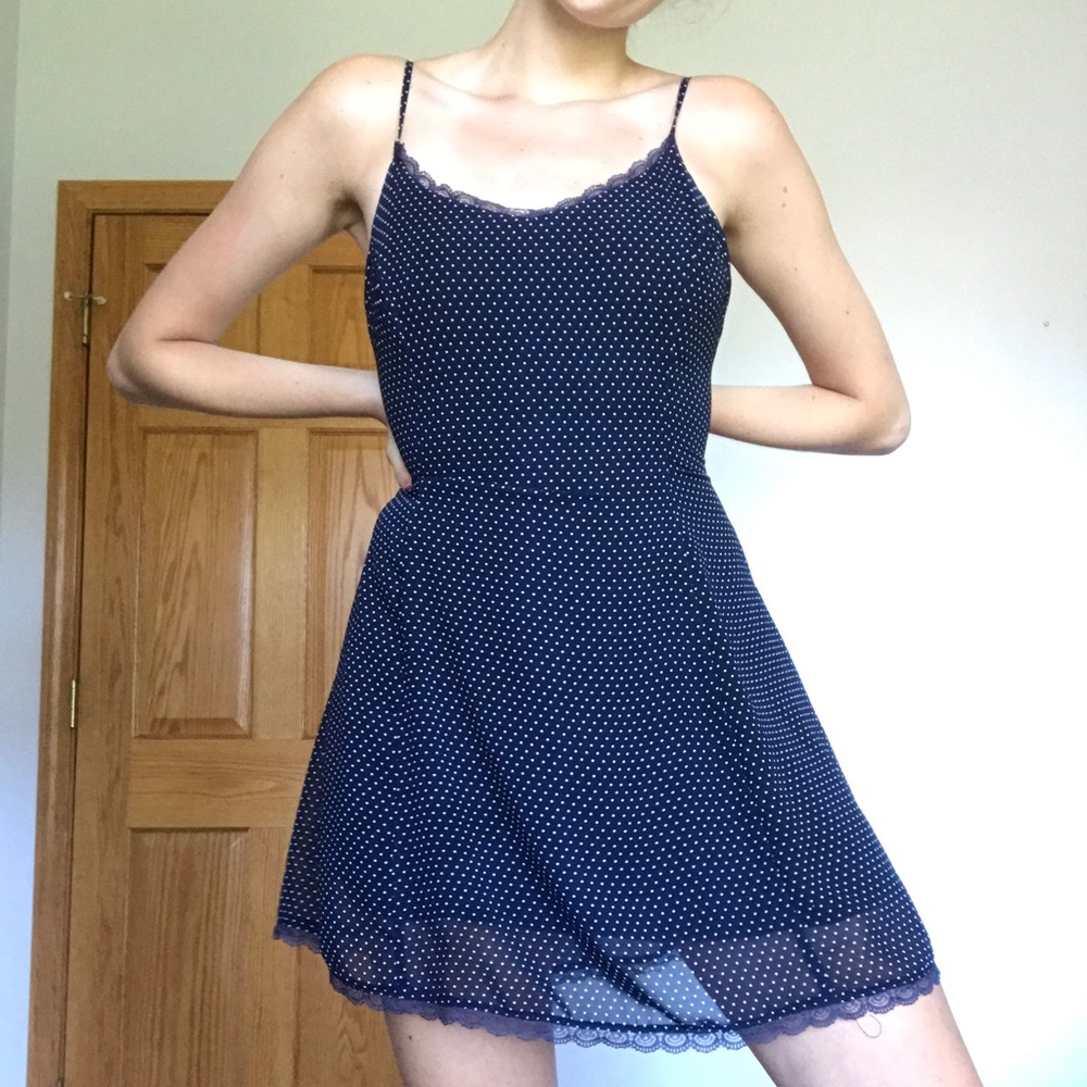 Urban Outfitters Polka-Dot Blue Dress